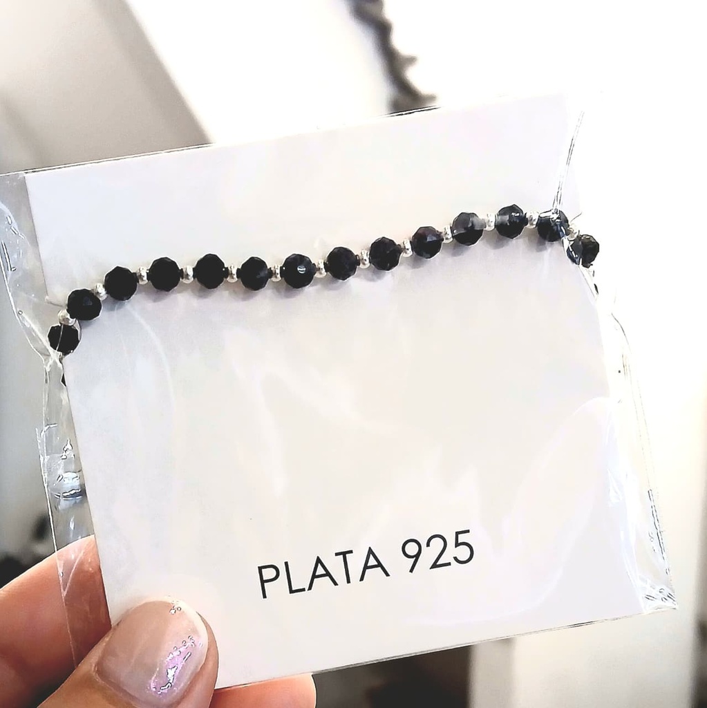 Pulsera Cristal Checo y Plata 925