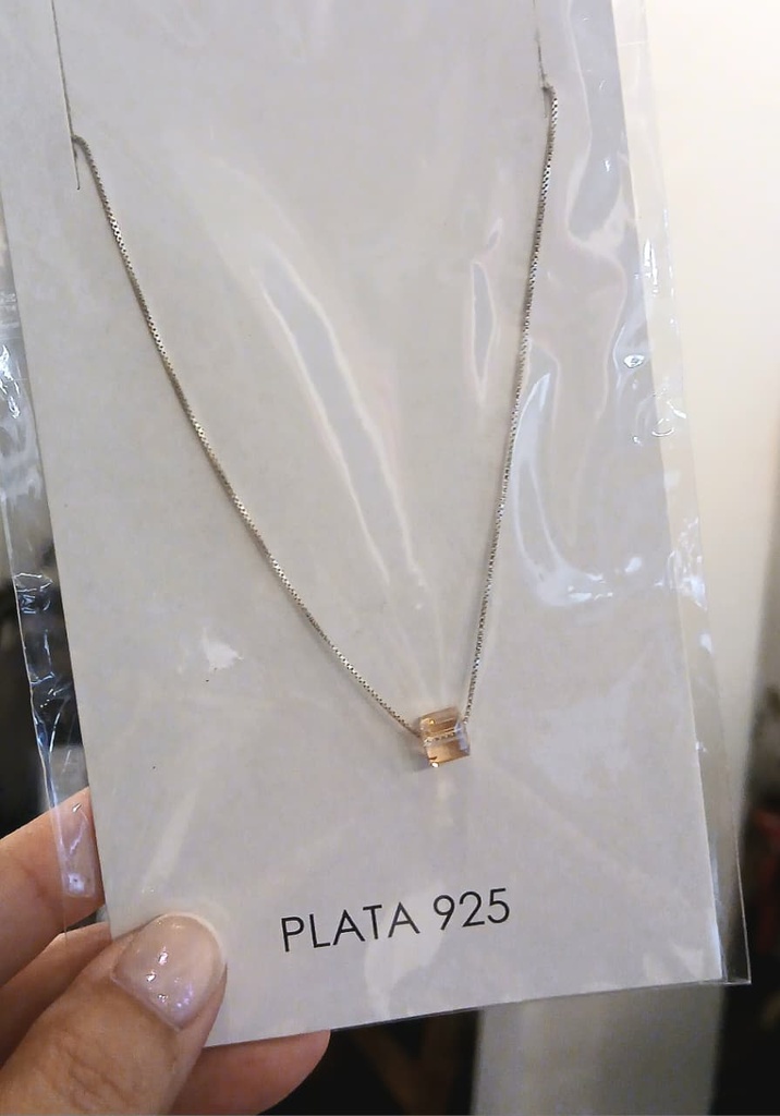 Collar Cubo Ambar Cristal Swarovski (40cm)  