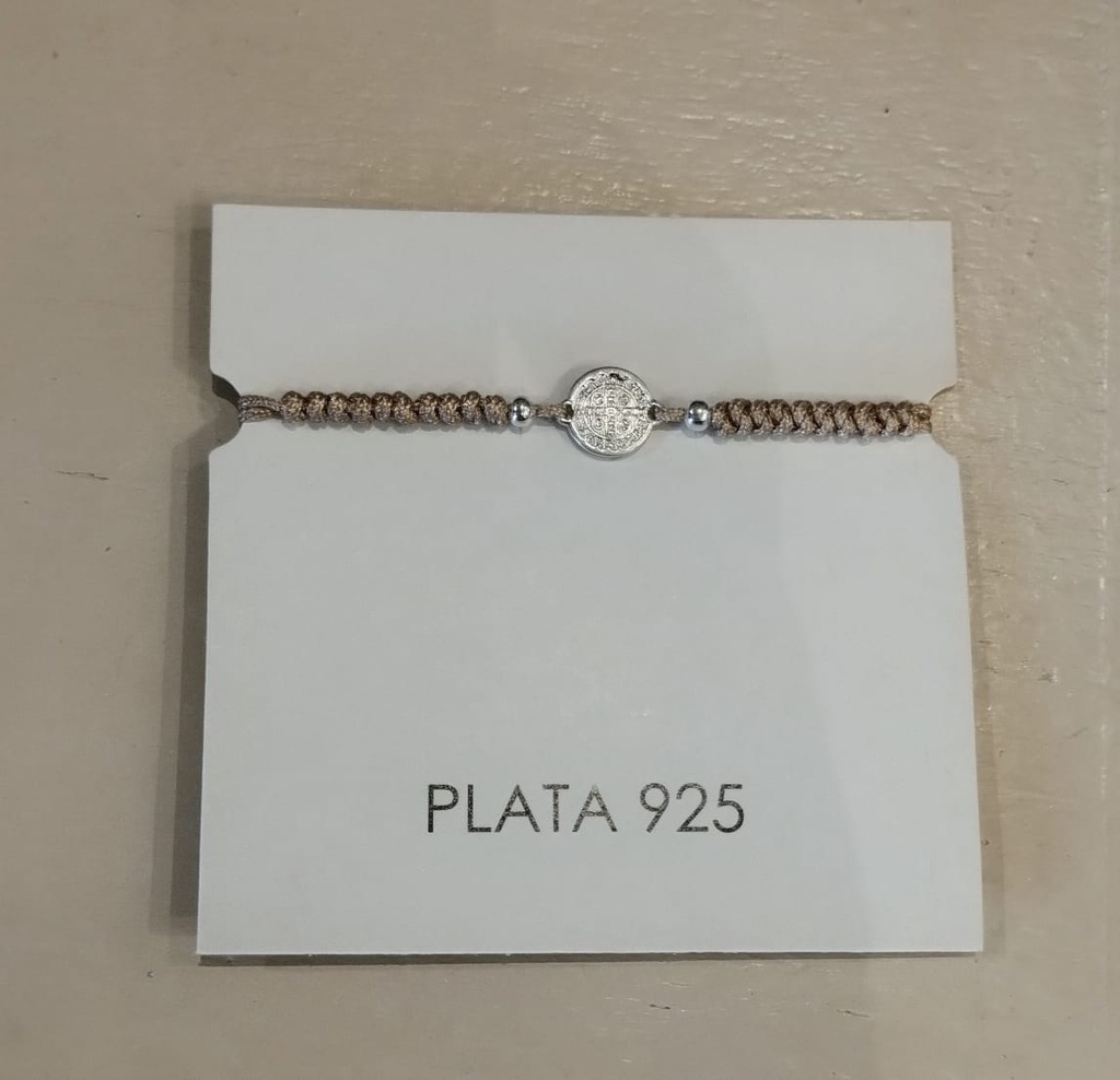 Pulsera San Benito Plata 925 C/Hilo Sedificado