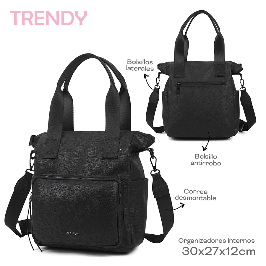 Cartera Bolso - Simil Cuero - Trendy Black
