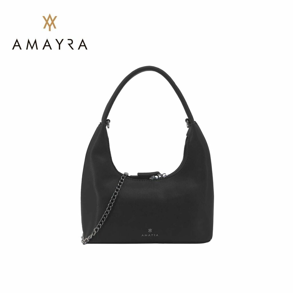 Cartera Negra c/Cadena Extraíble - Cuero Ecológico -