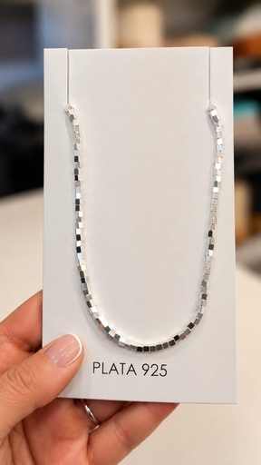 [C7016] Collar Plata Cubos Grandes