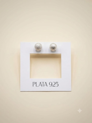 [A1041 Perla Texturada] Aros Plata 925