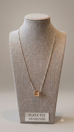 [C7015 (40 Cm)] Collar / Cadena Cristal Swarovski Ámbar   
