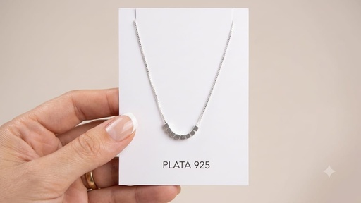 [C7021 Cadena con poquitos cubos] Collar/Cadena Plata 925 