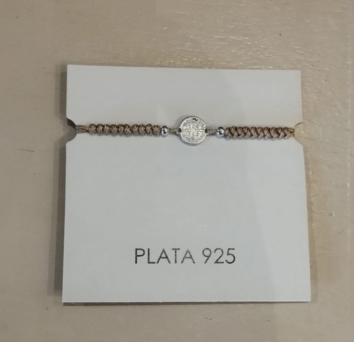 [P7021] Pulsera San Benito Plata 925 C/Hilo Sedificado