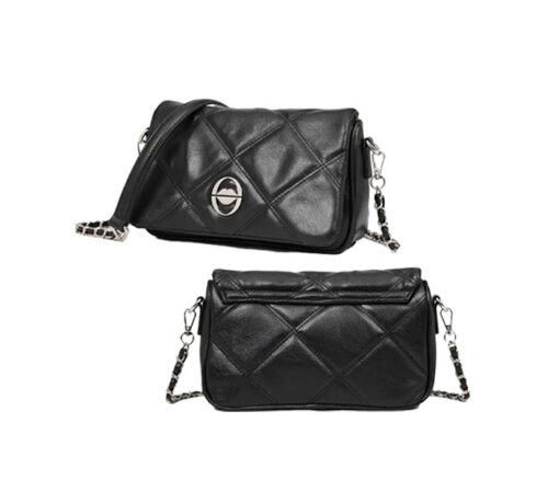 [14790010225024] Cartera Agustina Negro - Cuero Ecológico 