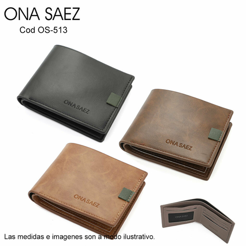 [4892306508242] Billetera De Hombre Ona Saez - Cuero Ecológico - (OS-513)
