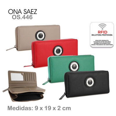 [OS 446] Billetera Dama Ona Saez - Cuero Ecológico - 